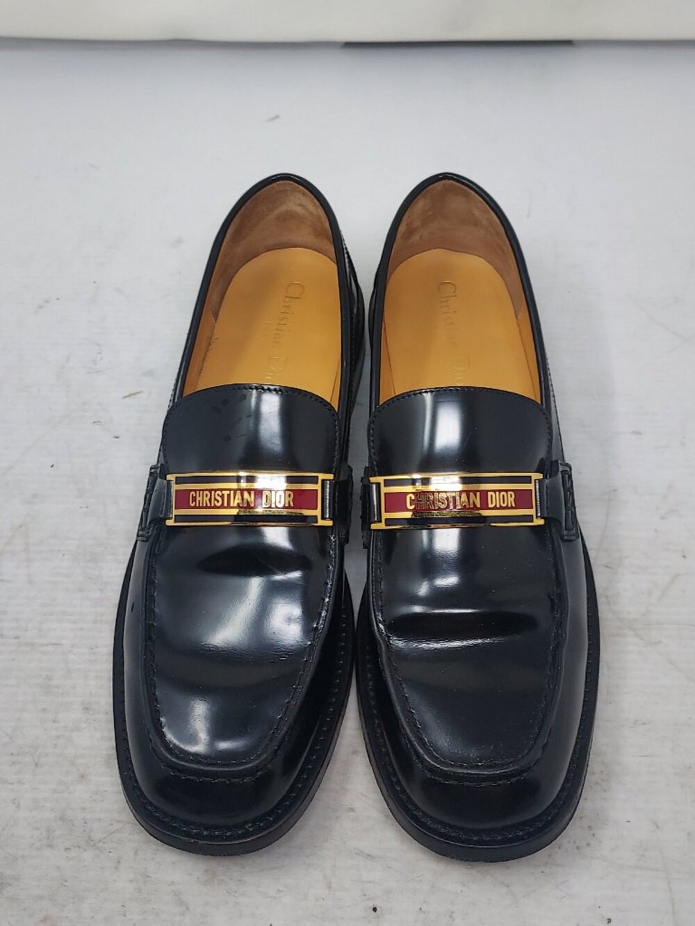 Dior WOMEN Black Code Logo Plaque Penny Lug Loafer - Picture 7 of 11